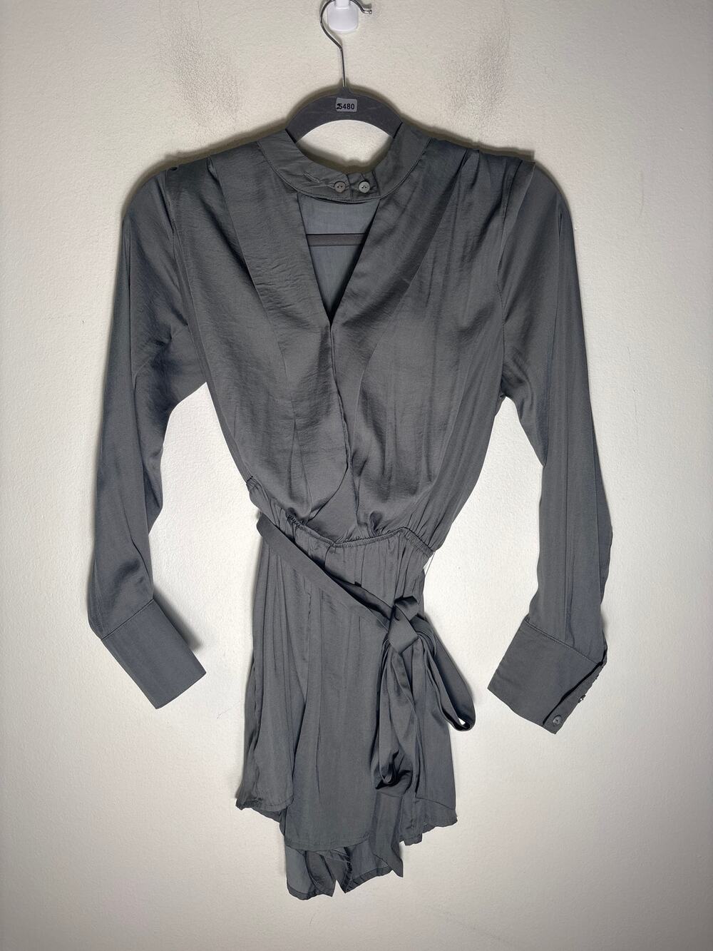 Toby Heart Ginger Dark Green Gray Long Sleeve Romper Sz XS